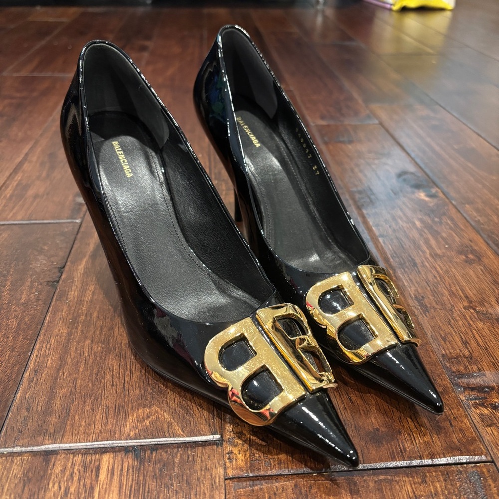 Authentic & Worn Once | Balenciaga 80mm Patent Leather Knife Pumps | Size 37